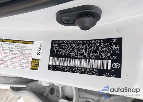 2021 Toyota Corolla Le z USA, uszkodzony, nr VIN JTDEPMAE6MJ159706